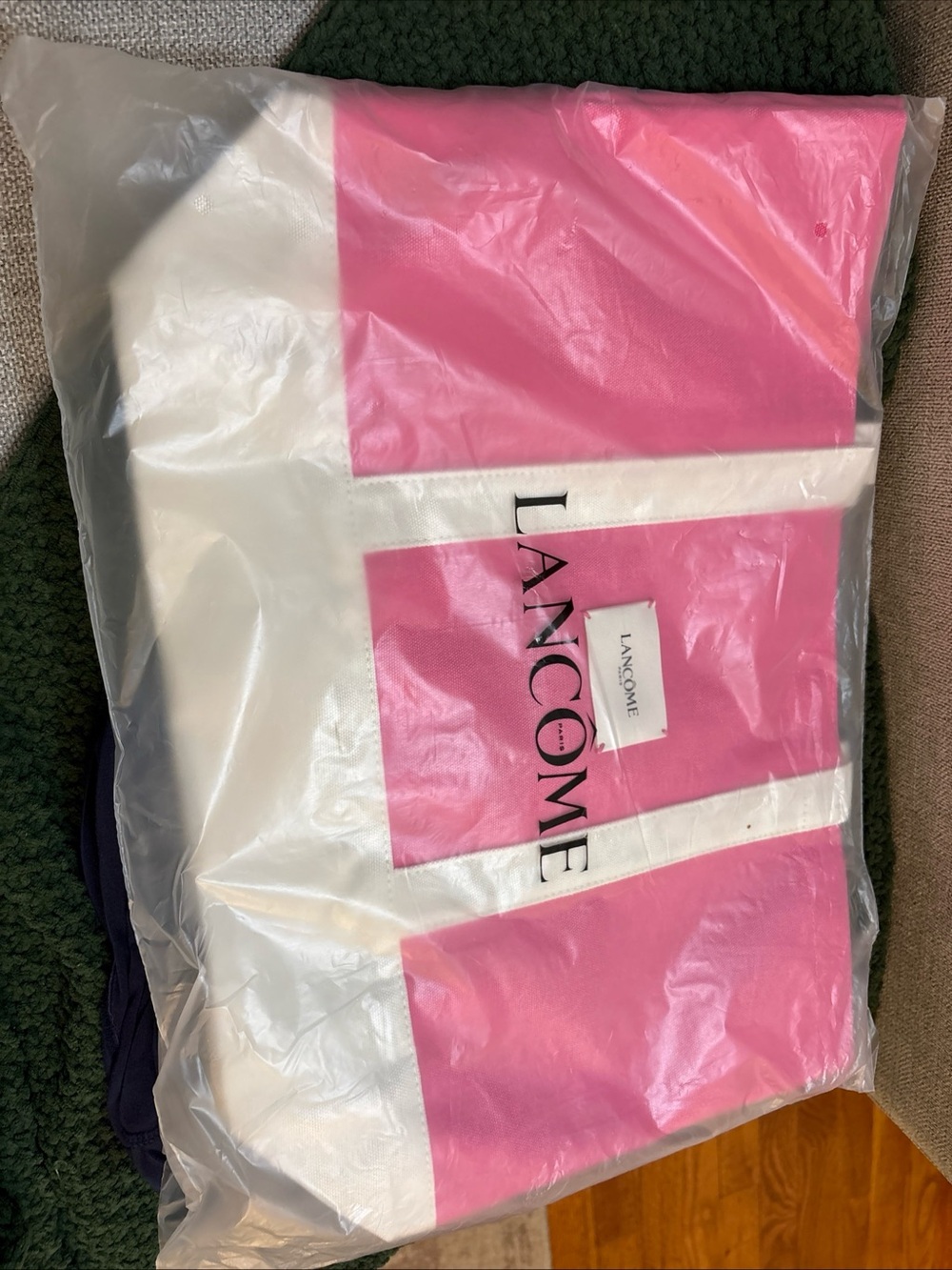 Lancôme Pink and White Logo Beach Tote